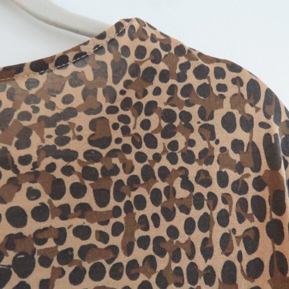 MAJESTIC FILATURES Soft Touch Long Sleeve Crewneck T Shirt Leopard Print Sz 2 - Picture 10 of 12